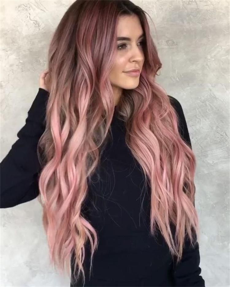 Highest Quality Synthetic Wigs Lovely Pink Color and Transparent Lace Front Wigs for Fashion Women