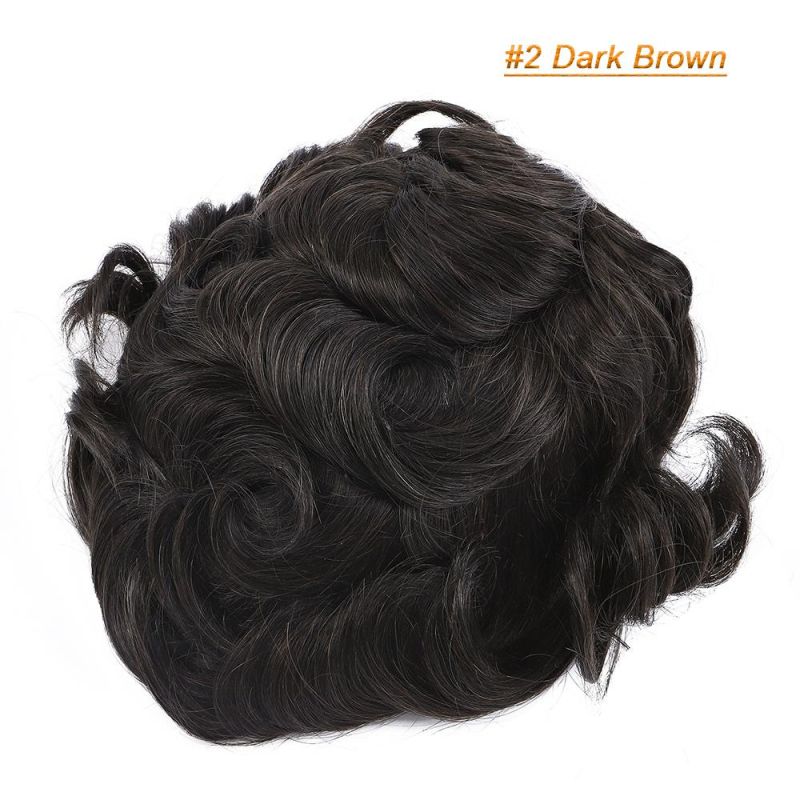 Men Toupee Human Hair Patch Indian Hair System Replacement Hairpiece