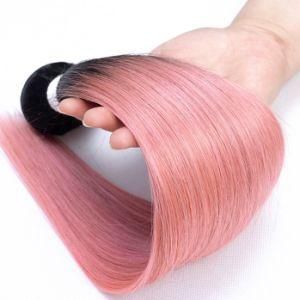 Ombre Bundles with Closure Ot Rose Gold Color Brazilian Human Hair Straight