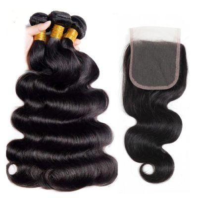 Brazilian Hair Body Wave Bundles with Closure Human Hair Bundles with Closure Lace Closure Remy Human Hair Extension