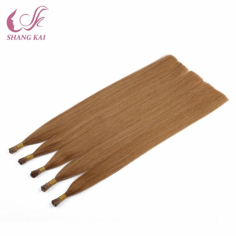 Brown Color 10′′-30′′ Unprocessed Double Drawn Thick End Pre-Bonded Stick/I-Tip Hair Extension