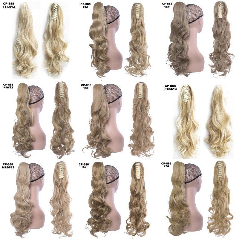 Natural Wavy Synthetic Clip in Hairpiece Human Hair Extensions Ponytail