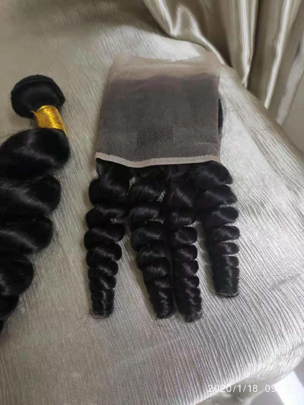 100% Cuticle Aligned 10A Loose Wave Peruvian Human Hair Bundles