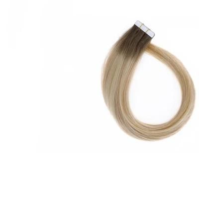 Hair for Woman Straight Tape in Human Hair Extensions Remy Adhesive Invisible PU Seamless Skin Weft Blonde Hair