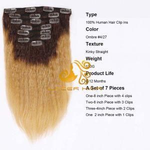 Ks27 Strawberry Blonde Kinky Straight 8&quot;-26&quot; Remy Human Brazilian Hair in Stock