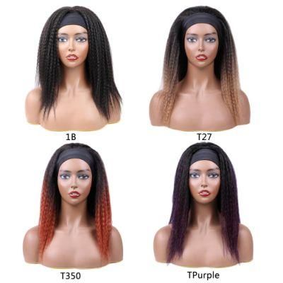 Wholesale Ombre Headband Ice Ribbon Medium Part Synthetic Short Wigs