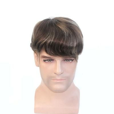 French Lace with Poly Costing Men&prime;s Fashion Highlight Color Hair Products