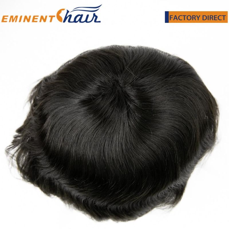 Custom Made Human Hair Men′s Lace Front Toupee