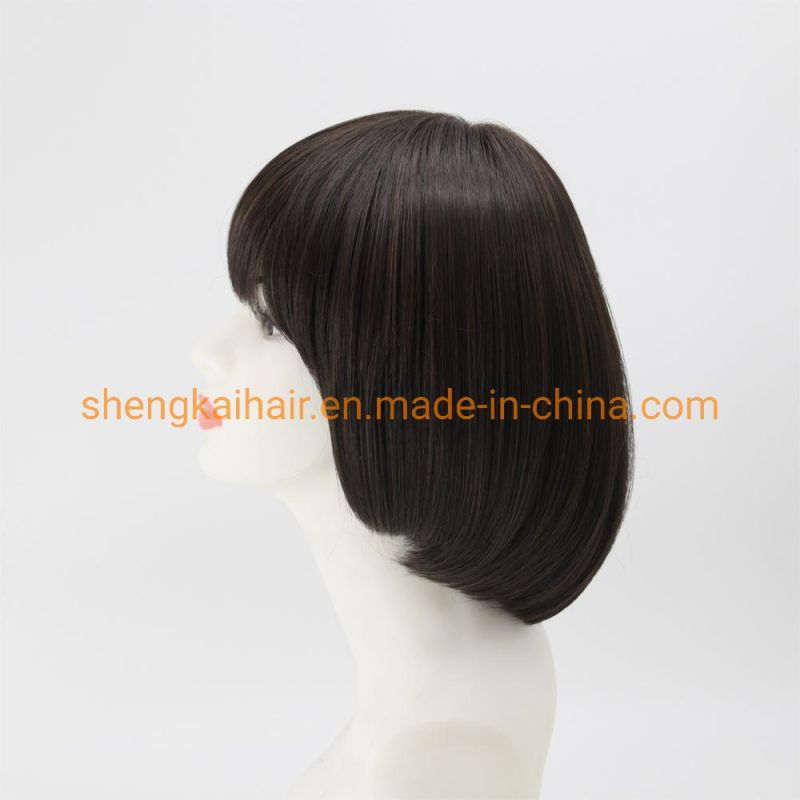 Wholesale Premium Quality Full Handtied Synthetic Human Hair Mix Bob Hair Wigs