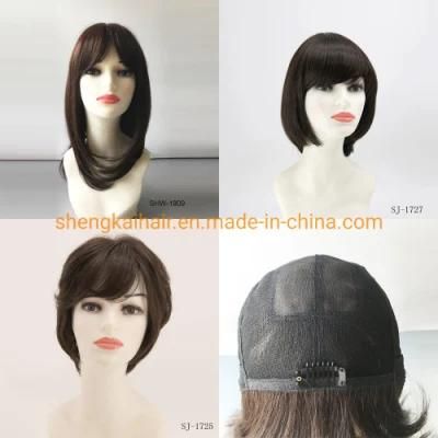 Wholesale Premium Quality Full Handtied Human Hair Synthetic Hair Mix Heat Resistant Fiber Synthetic Hair Wigs 531