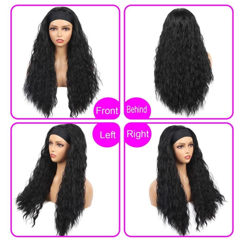 24 Inch Synthetic Curly Headband Wig with Headband Attached