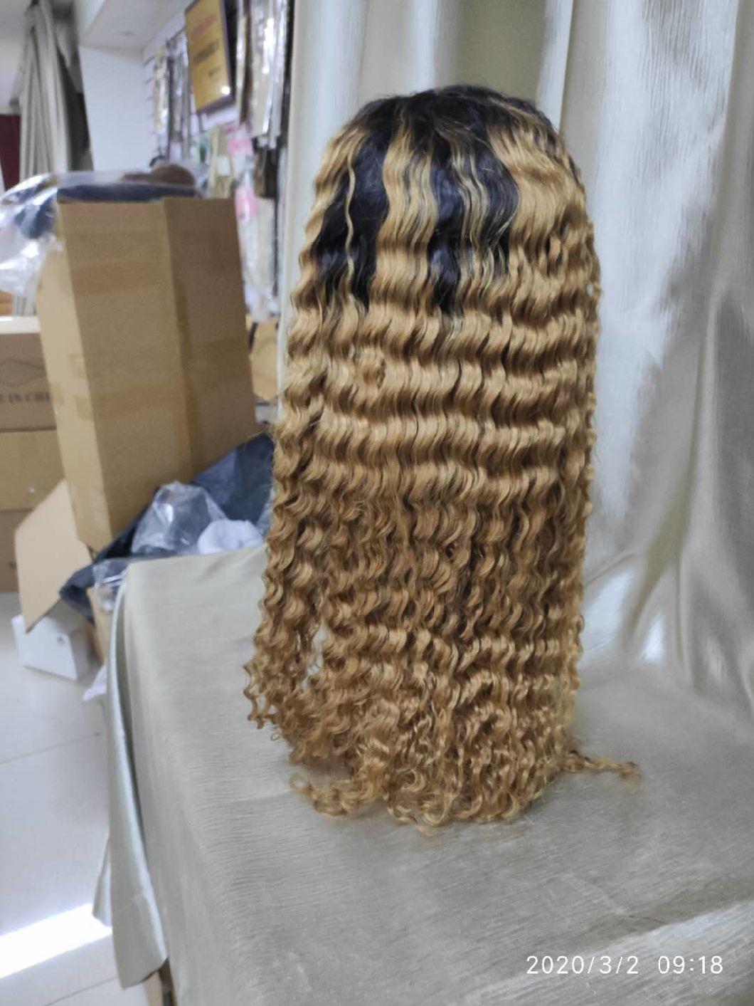 Raw Virgin Brazilian Hair Blonde Ormre Color Human Hair Lace Wig