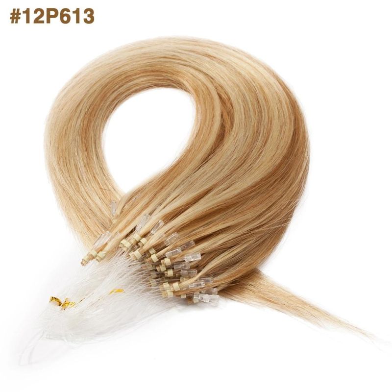 Straight Remy Micro Link Hair Extensions Micro Loop Hair Cold Fusion Micro Beads Human Hair Extensions