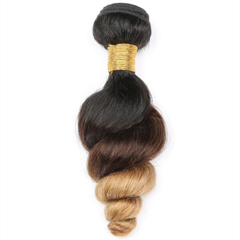 Kbeth Human Hair Weave for Girl Gift 10 Inch Custom Designer Aibaba Deep Loose Wavy 100% Virgin Brazilian Woman Black and Brown Two Tone Hair Weft Customized
