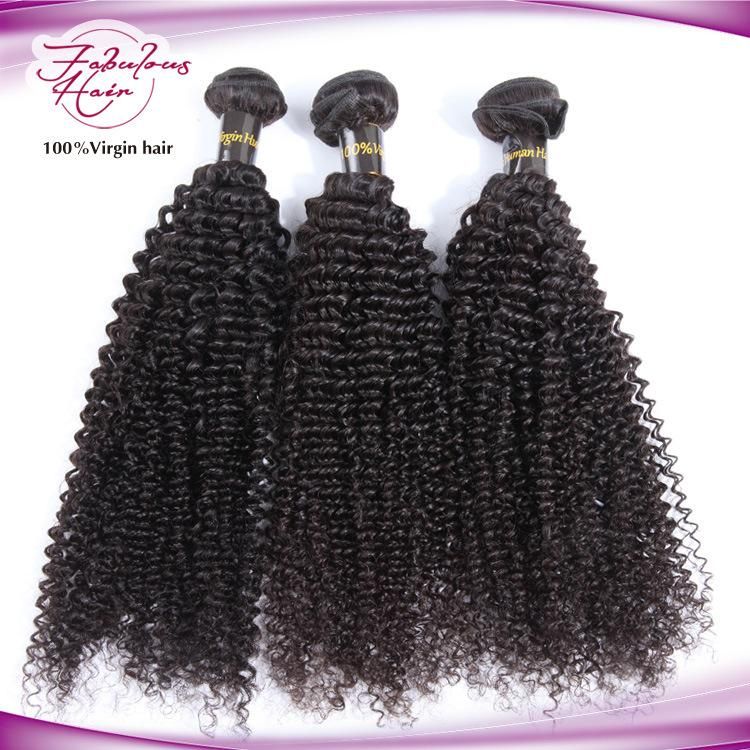 Natural Black Color Brazilian Virgin Remy Human Hair Kinky Curly