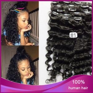 Indian Human Hair Curly Clip in Hair Extension