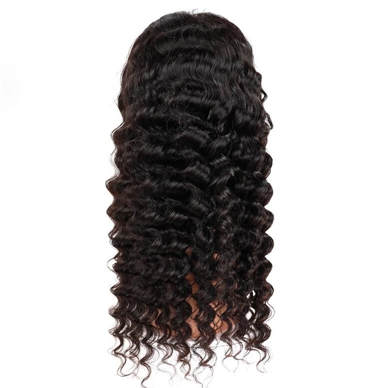 New Fashion 180 Density Deep Wave Remy Human Hair Wig Brazilian Hair Lace Frontal Wig