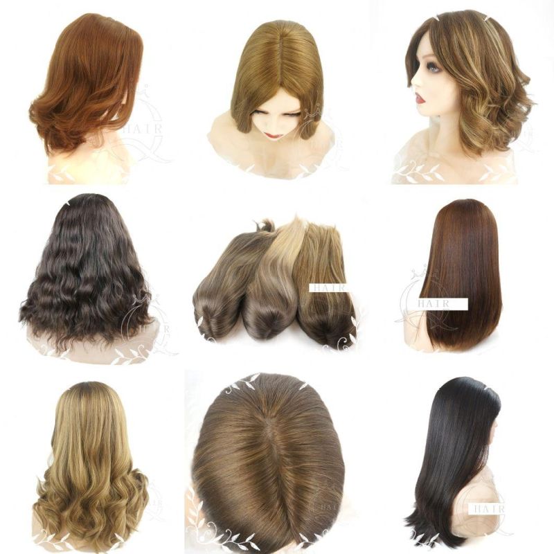 Hand Tied Top European Hair Long Brown Color Human Hair Wigs Women Silk Top Wigs Jewish Wigs Skin Top Wigs Kosher Wigs Sheitels Perruque Custom Wigs