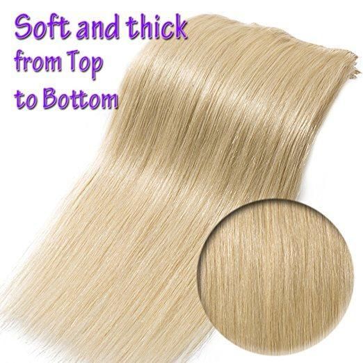 Wholesale Price Clip in Hair Extensions 8pieces 20clips for Full Head Set Clip in Human Hair (AV-CH160-20-613)