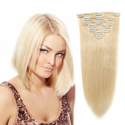 Human Hair Extension Clip in Hair Extensions 7PCS for Full Head (AV-CHL07-14-613)