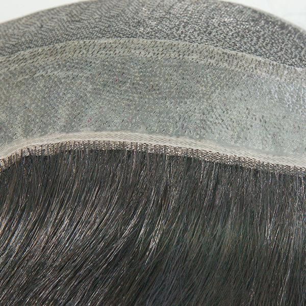 Fine Welded Mono with PU Custom Made Men′s Hairpiece