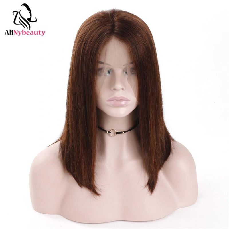 Wholesale 4# Bob Wig Brazilian Human Hair Lace Frontal Wig