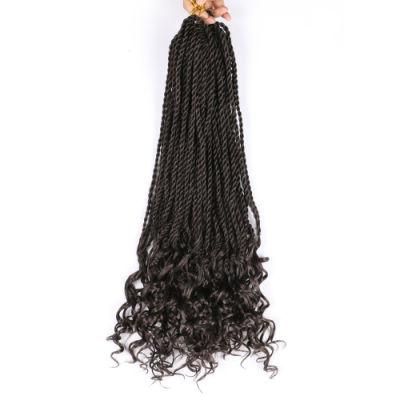 Chinese Dreadlocks Hair Extensions Senegalese Twist Hair Curly Ends Crochet Braid