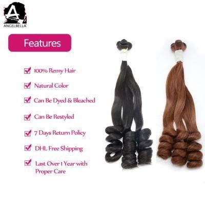 Angelbella Hotsales Rose Funmi Raw Unprocessed Hair Peruvian 1b# 33# Human Hair Bundles Weft