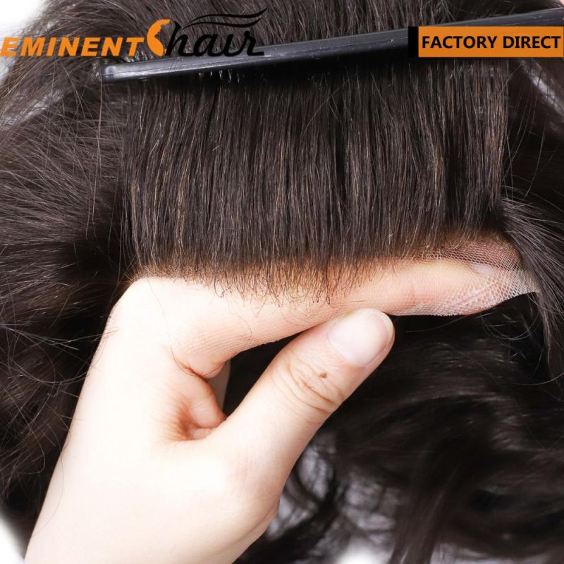 Human Hair Stock Men′s Lace Hair Replacement
