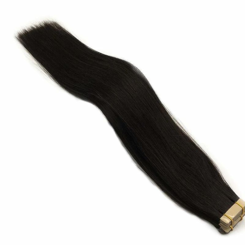 20 Inch Tape in Hair Extensions Human Hair Natural Black Tape in Hair Extensions 20PCS 50g Remy Human Hair Extensions for Women