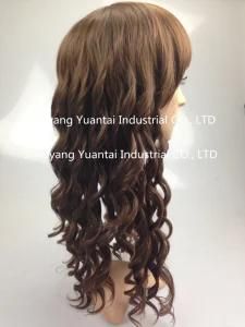 Dyed Color Curly Synthetic Hair Wig for Woman/ Human Hair Feeling