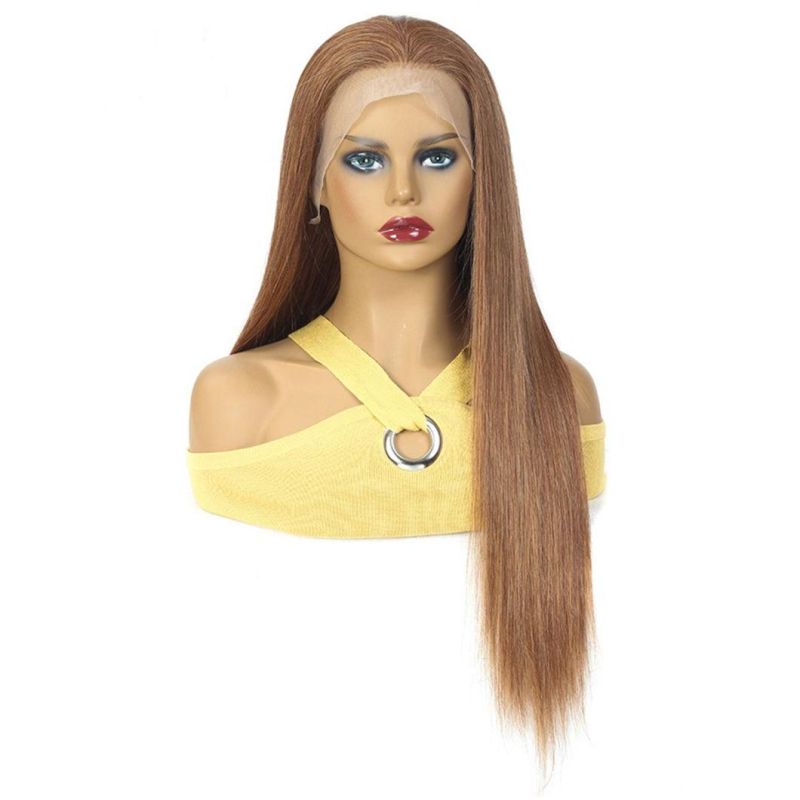 Straight Lace Front Wig Human Hair 150% Density 22 Inch Virgin Human Hair Wig 27#