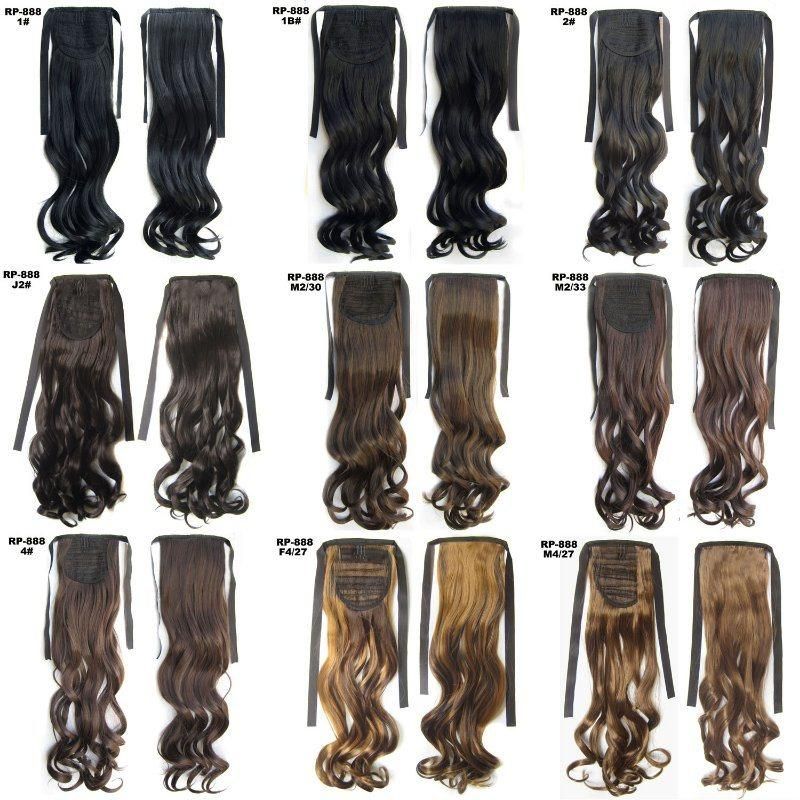 Natural Wavy Ribbon Synthetic Tie up Ponytail Hair Extension
