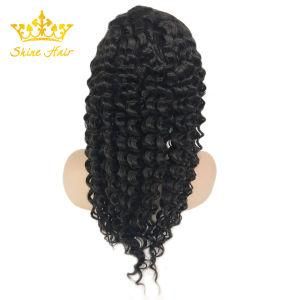 Brazilian Human Hair Lace Front/Full Lace Wigs in #1b Color Deep Wave