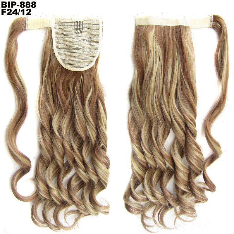 Body Wavy Synthetic Magic Paste Ponytail Clip in Hair Extension