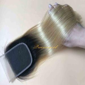 Wholesale Straight Donor Hair 4X4 Ombre Brazilian Remy Hair Lace Closure