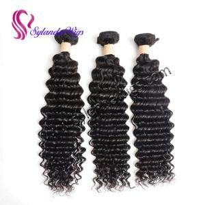 Sylandawigs #1b Brazilian Deep Wave Human Hair Weave Hair Weft with Free Shipping