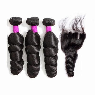 Kbeth Loose Wave Bundles and Frontals 100% Indian Remy Human Hair 8A 9A 10A Virgin Loose Wave Closure Hair Bundles with Closure