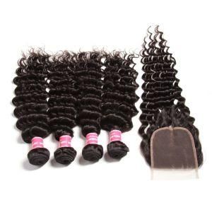 Silky Deep Wave Brazilian Hair Weaves More Wavy Human Hair Bundles