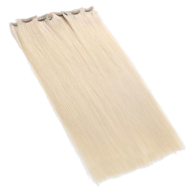 Factory Price Dropshipping PU Skin Clip in Hair Extension Remy Hair Blonde Color Seanless Clip in Extension