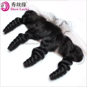 Top Quality Unprocessed 100% Chinese Virgin Hair Real Human Hair Toupee 13*4 Lace Frontals Top Closure Loose Wave