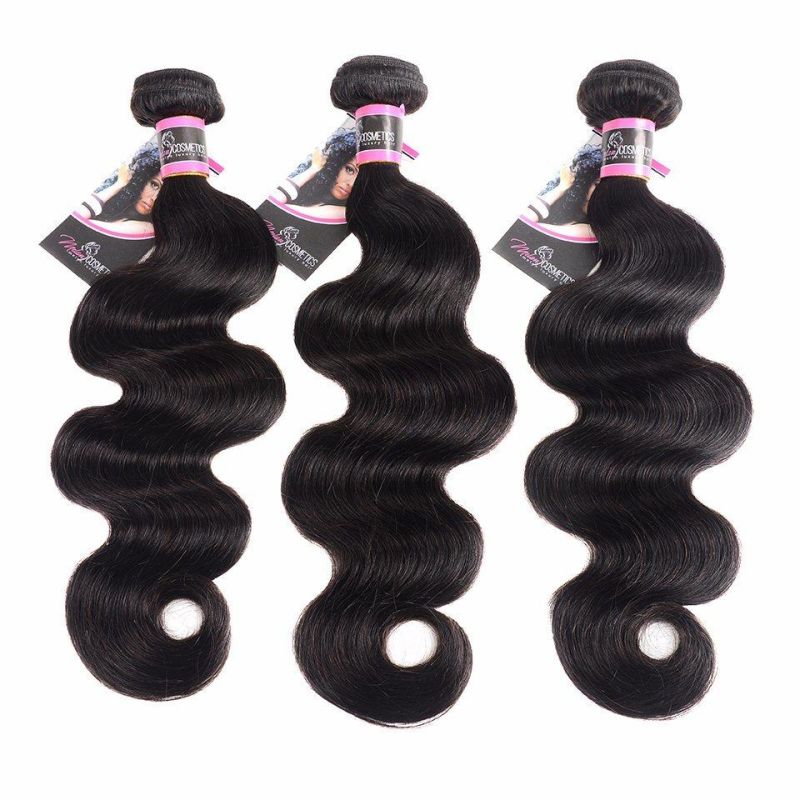 Afro Women Hair Brazilian Body Wave Hair Weave Bundles Natural Color 100% Human Hair Weaving 3 Piece 8-30inch Remy Hair Extension