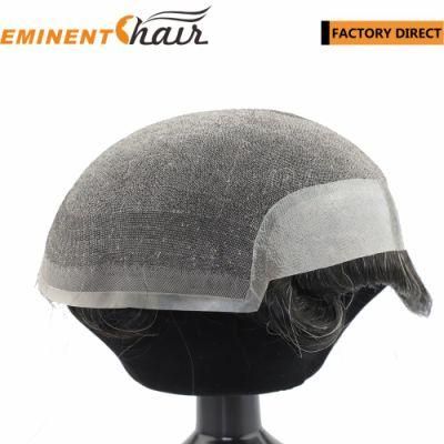 Fine Welded Mono Indian Hair Toupee Men&prime; S Hair Prosthesis