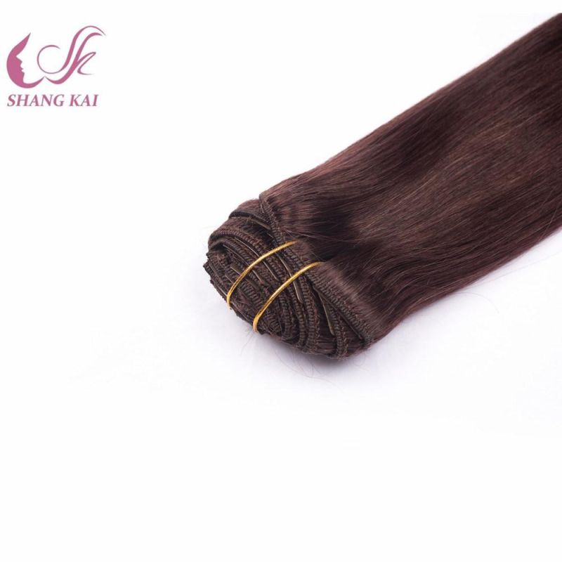 100% Indian Human Hair Clip in Human Hair Extension Silky Straight Remy Hair