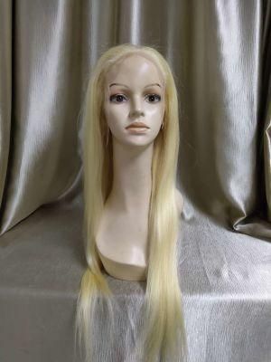Long Hair Blonde Color Human Hair Lace Frontal Wigs
