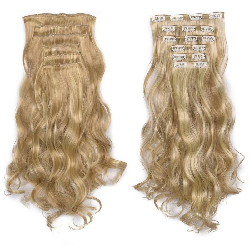 6PCS/Set 16 Clips in Hair Extension Natural Wavy Synthetic Heat Resistant Fiber Hairpieces