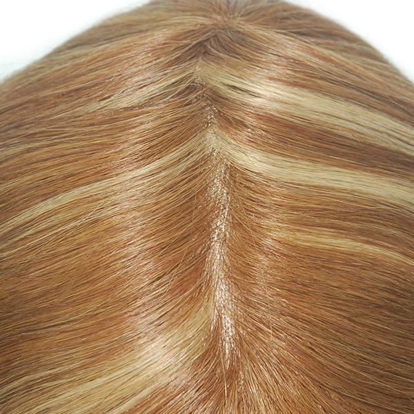 Ljc610 Mono with PU Gauze Natural Human Hair Toupee for Women