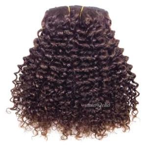 Indian Jerry Curly Dark Brown Clip-in 100% Human Hair