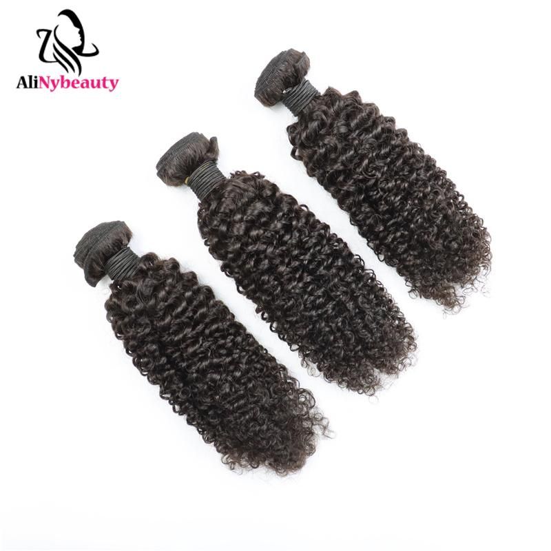 Alinybeauty Wholesale Price Raw Unprocessed 12A 10A Grade Indian Cuticle Aligned Brazilian Human Hair Jerry Curly Hiar Extension