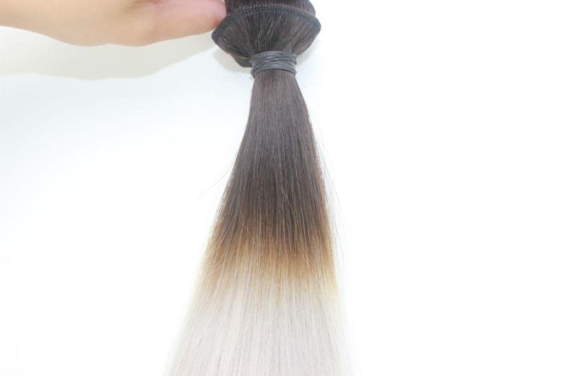 Two Tone Human Hair Weft, Grey Female Toupee with Dark Root, 100% Good Quality No Tangle No Shedding
